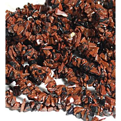 Obsidián Mahogany zlomky 3-9mm - 90cm - Návlek
