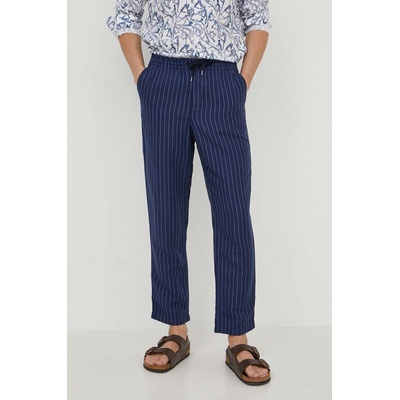 Ralph Lauren Ленен панталон Polo Ralph Lauren в тъмносиньо със стандартна кройка 710927863 (710927863)