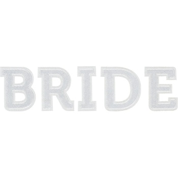 Image 1 of PartyDeco Апликация - Булка, "Bride", бяла, 24 x 6 см
