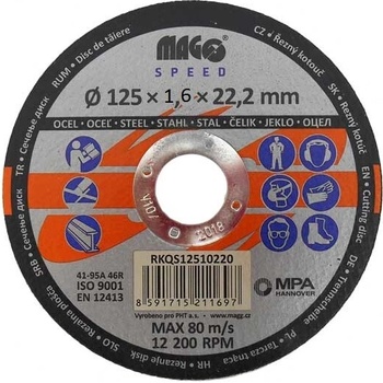 Magg Kotouč řezný 125 x 1,6 x 22 mm RKQS12516220