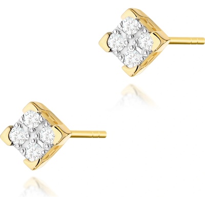 Blink-Blink Napichovacie náušnice KOCKA s diamantami 3125ZDB