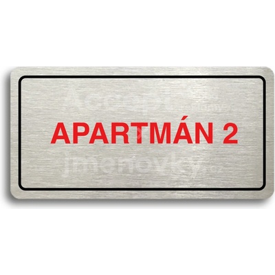 ACCEPT Piktogram APARTMÁN 2 - stříbrná tabulka - barevný tisk