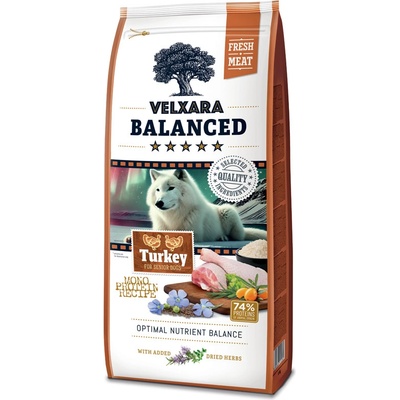 Velxara Balanced FM Dog Senior Monoprotein Turkey & Rice 12 kg