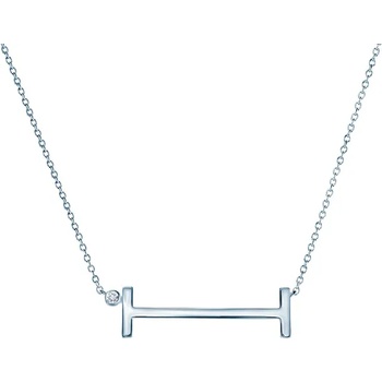 Image 1 of SAVICKI Колие с буква I: сребърен. бял сапфир