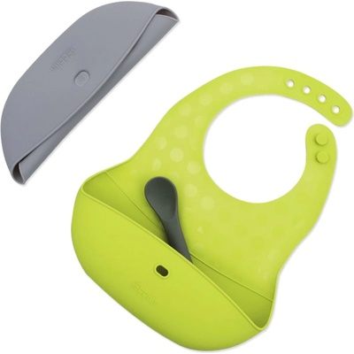 BBLÜV Pöket лигавник с лъжичка Grey/Lime 2 бр