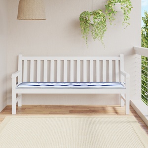 vidaXL Пад за пейка Оксфордска тъкан Синя лента 180 x 50 x 3 cm (361179)