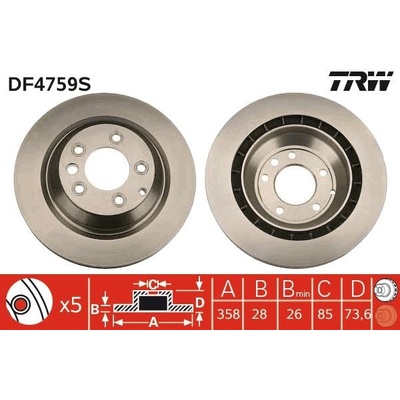 Brzdový kotúč TRW DF4759S