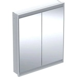 Geberit ONE - Огледален шкаф с LED осветление, 75x90x15 см, 2 врати, вграден, бял 505.802. 00.2 (505.802.00.2)