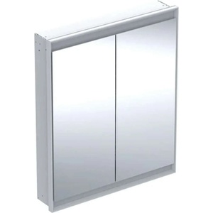Geberit ONE - Огледален шкаф с LED осветление, 75x90x15 см, 2 врати, вграден, бял 505.802. 00.2 (505.802.00.2)
