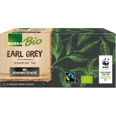 Edeka Bio černý čaj Earl Grey 25 sáčků 50 g