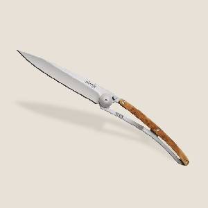 DEEJO 1cb002 wood natural / Стилен ултралек джобен нож с острие от висококачествена неръждаема стомана (1cb002)