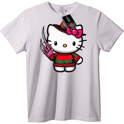 NOONEBRAND Тениска Hello Kitty Фреди Крюгер - L, Black