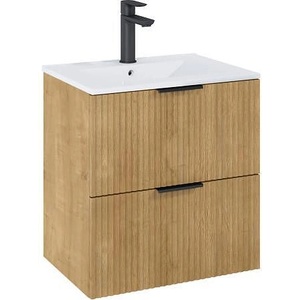 Roca Шкаф Unik Reef с 2 чекмеджета и умивалник, 615 x 465 mm, Light Oak (A852477464)