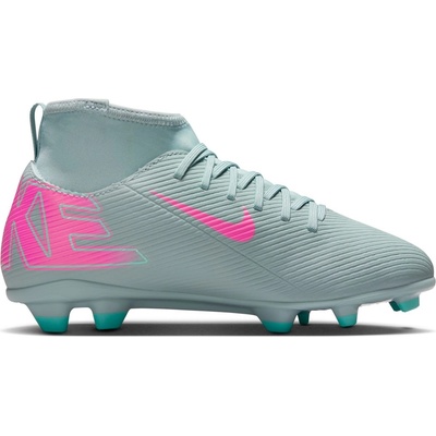Nike Юношески футболни бутонки Nike Mercurial Superfly 10 Junior Firm Ground Football Boots - Grey/Pink