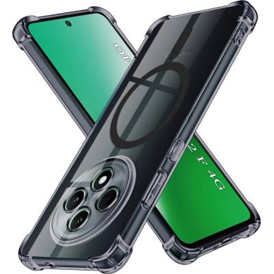Techsuit Калъф за Oppo Reno12 F 4G / Reno12 F 5G / Reno12 FS 4G / Reno12 FS 5G - Techsuit - Удароустойчив Clear Silicone MagSafe - Черен дим
