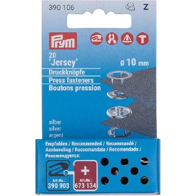 Stiskací knoflíky jersey 10mm bez přípravku