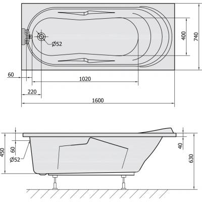 Polysan ADRIANA 160 x 74 cm 43111