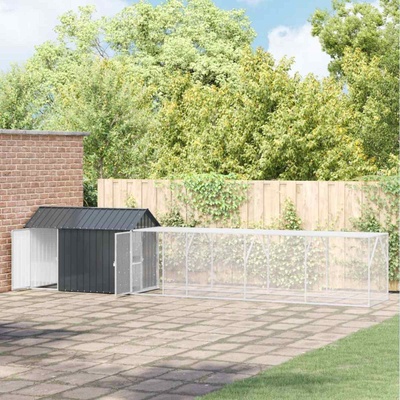 vidaXL Клетка за птици със съхранение Антрацит 619 x 111 x 142 см (3325149)