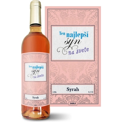 Sablio Ten najlepší syn na svete Syrah ružové suché víno 12 % 0,75 l (čistá fľaša)