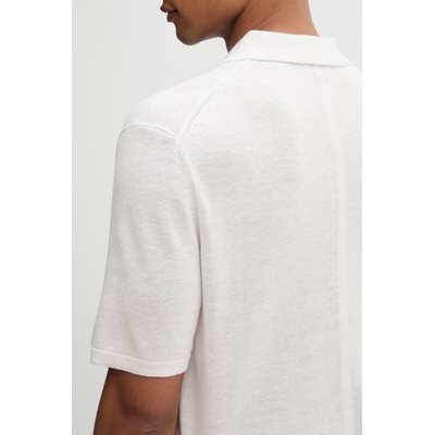 Calvin Klein тениска тип пулове с яка мъжка с добавен лен (LV04LF313G)