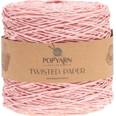 POPYARN Papírová příze Twisted paper B526 - růžová, 250g 255m