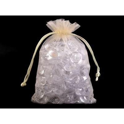 Dárkový pytlík 13x18 cm organza - krémová nejsvět. (10 ks)