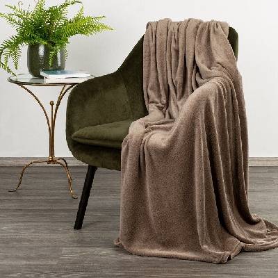 Eurofirany deka SIMPLE jemná jednofarebná deka hnedá Polyester 150x200