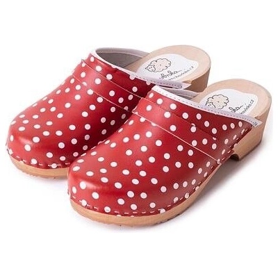 Vlnka Dámske anatomické dreváky bodky červená