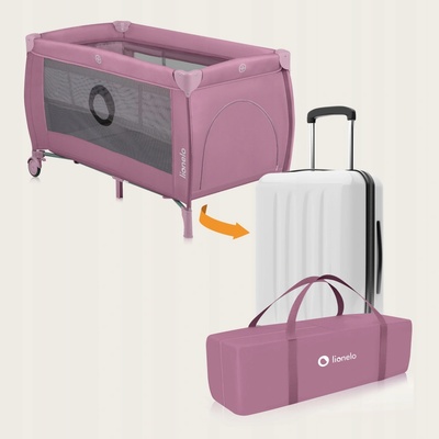 Lionelo Cestovná postieľka STEFI PLUS Pink Magnolia LN0315