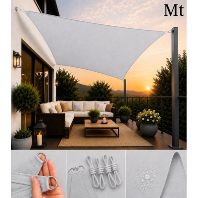 Slnečná tieniaca plachta 3x4 m, Oxford 165 g/m², světle šedá