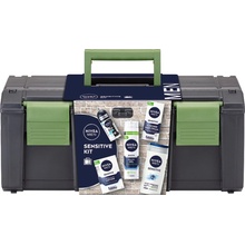 Nivea Men Toolbox Sprchový gél 250 ml + gél na holenie 200 ml + roll-on 50 ml + krém 50 ml + voda po holení 100 ml Darčekové balenie