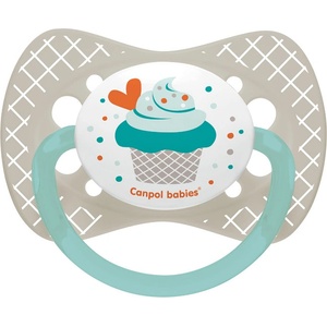 Canpol babies Силиконова залъгалка със симетрична форма Canpol - Cupcake, 6-18 m, Сива (23/283_gry)