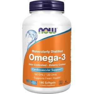 NOW NOW Omega-3 Enteric Coated, 180 Softgels - fitnesdobavki - 46,92 лв
