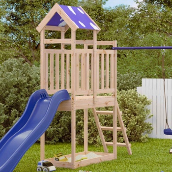 vidaXL Игрална кула Кафяво 52, 5 x 110, 5 x 215 см Солидно борово дърво (3417178)