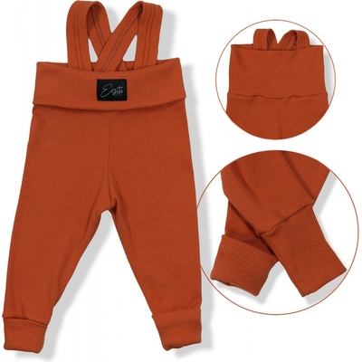 Esito Rostoucí žebrované kalhoty s laclem Color Sandy písková