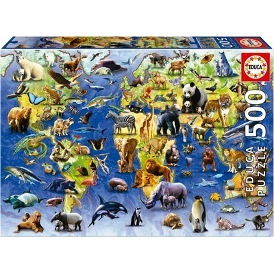 Educa Пъзел Educa - Сто застрашени вида, 500 части (EDU19908)