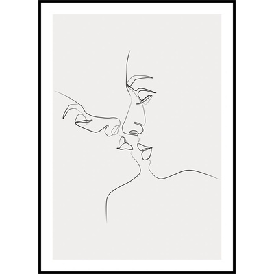 Jen tak z lásky Plakát Polibek Rozměr plakátu: 30 x 40 cm, Barva pozadí: Šedá