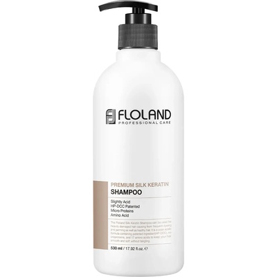 FLOLAND Премиум шампоан с коприна и кератин Floland Premium Silk Keratin Shampoo 530 ml