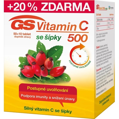 GS Vitamin C 500 mg se šípky 50+10 tablet