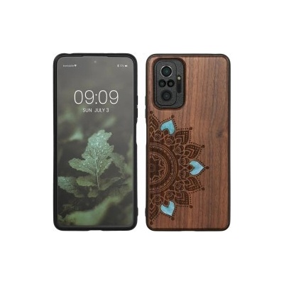 Pouzdro Kwmobile Dřevěné Xiaomi Redmi Note 10 Pro tmavě hnědé
