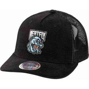 Meatfly шапка с равна козирка Hawkye Trucker Black Panther | Черна | Meatfly | Cheren | МЪЖЕ | ЕДИН РАЗМЕР