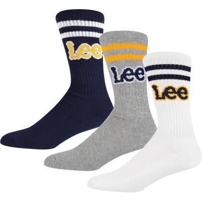 Lee Чорапи Lee Men's Erskin Cotton Crew Socks - Nvy/White/Gry