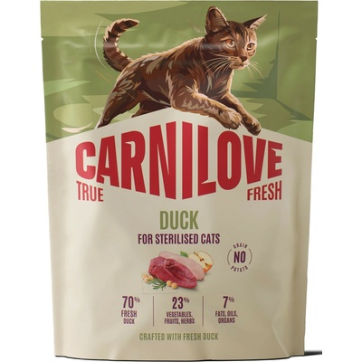 CARNILOVE TRUE FRESH CAT DRY DUCK FOR STERILISED ADULT ALL BREEDS 0,4 kg