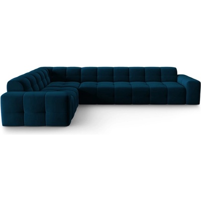 Micadoni Тъмносин ъглов диван от кадифе (ляв ъгъл) Kendal - Micadoni Home (MIC_LC_L_121_F1_KENDAL5)