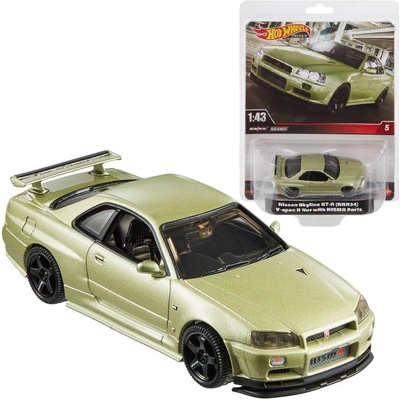 Mattel Hot Wheels Prémiové auto NISSAN SKYLINE GT-RBNR34 HMD47 1:43 – Zboží Dáma