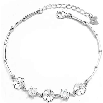 Silenti Jewelry Сребърна гривна "Детелина" - Сребърен