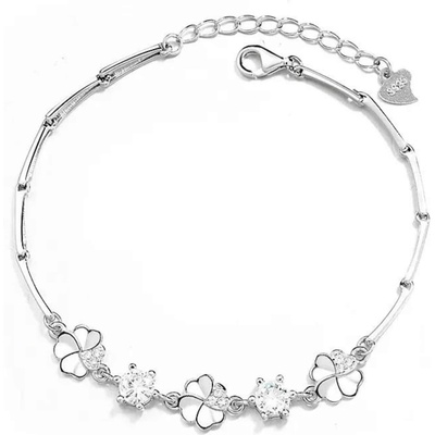 Silenti Jewelry Сребърна гривна "Детелина" - Сребърен