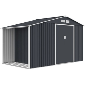 StoreBoss Метален градински домик с навес за дърва Skagen 3, 4 x 1, 9 m Store Boss антрацит (SB113)