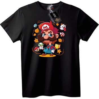 NOONEBRAND Тениска Mario с бонус точки и монети - M, Black