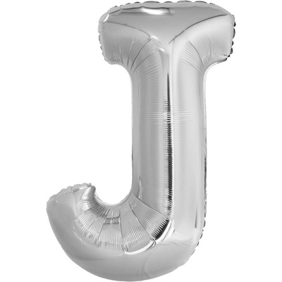 Amscan Písmeno J stříbrný foliový balónek 86 cm